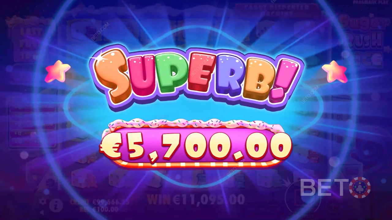 Võida 5,000x oma panus Sugar Rush Dice Video Slot