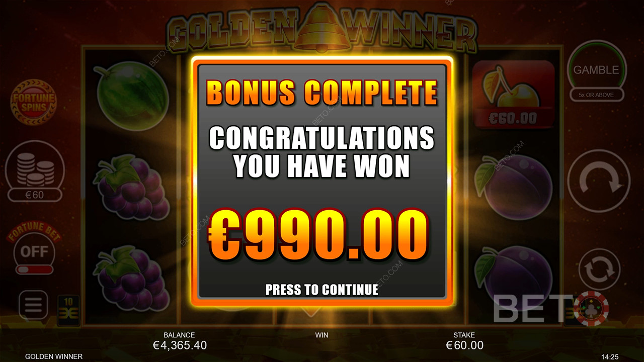 Võida 2500x oma panus Golden Winner mänguautomaadis!