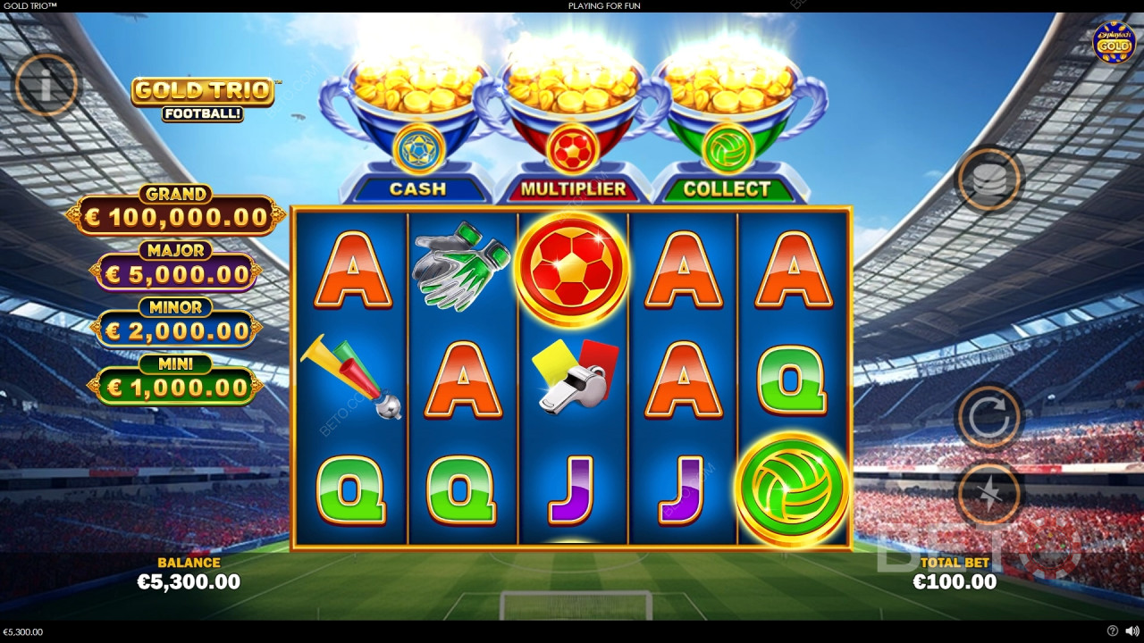 Kuldne trio: Jalgpall! Ülevaade BETO Slots