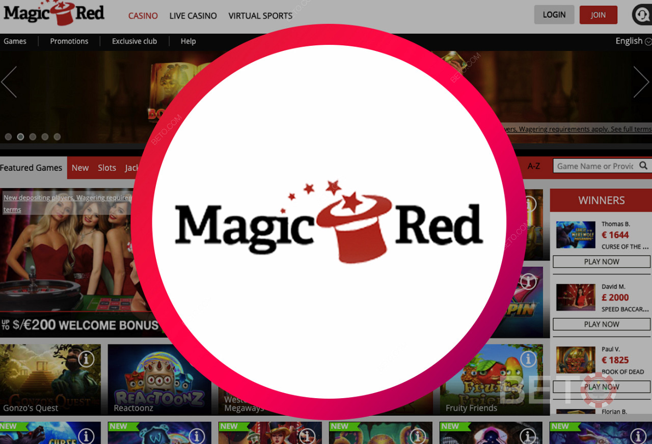 Magic Red online kasiino - kasutajasõbralik veebisait