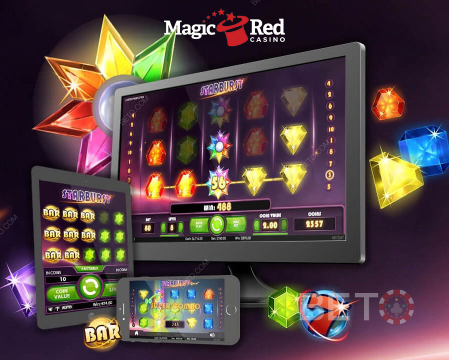 Alusta tasuta mängimist MagicRed mobiilikasiinos.