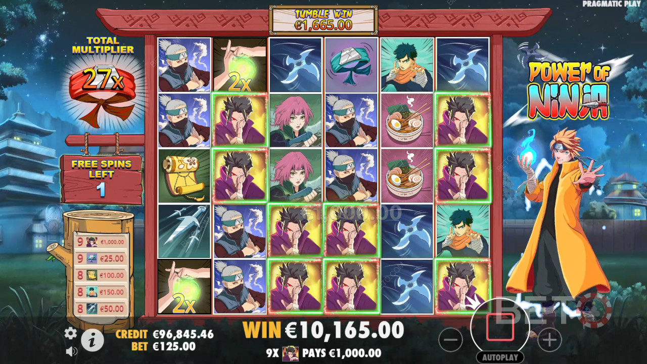 Boonusfunktsioonid, mida selgitab Power of Ninja poolt Pragmatic Play
