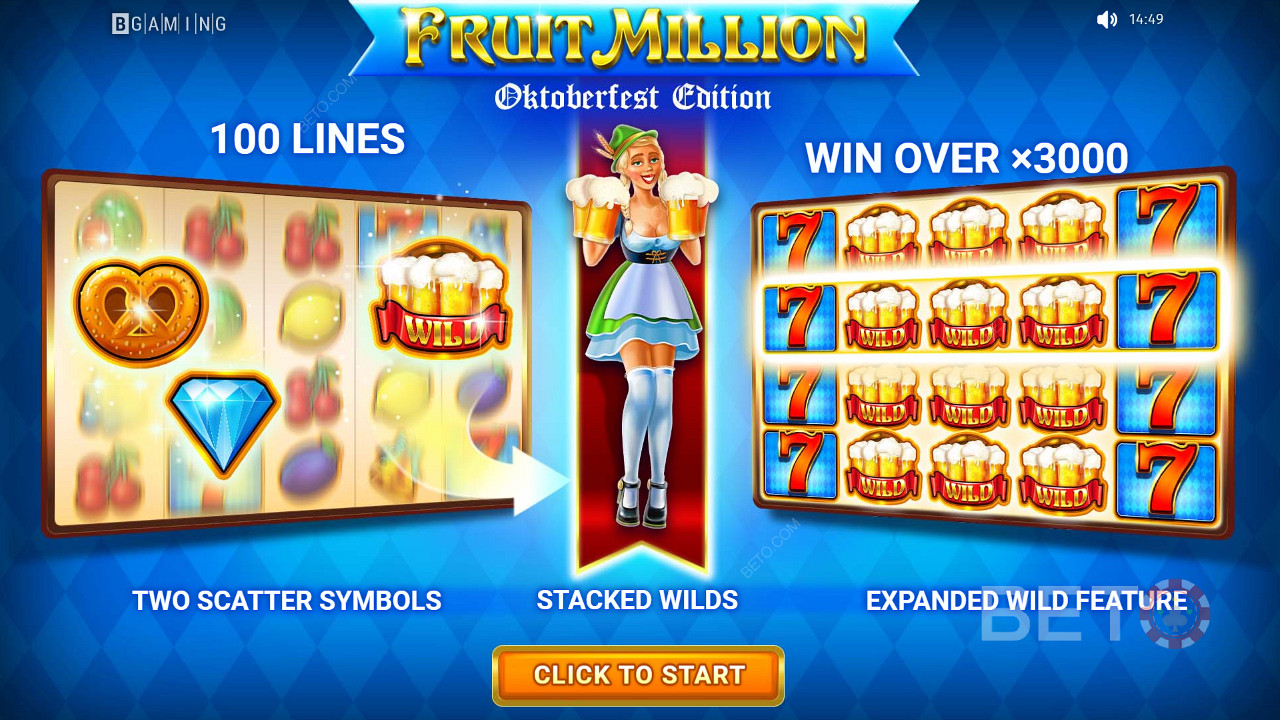 Mängi üle 100-realise mänguautomaadi ja võida kuni 3000x oma panust. Fruit Million