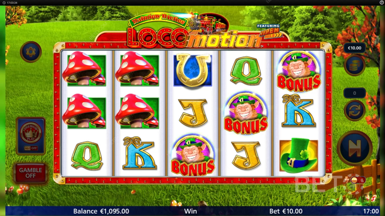 Boonusfunktsioonid, mida selgitab Rainbow Riches Locomotion by Light and Wonder