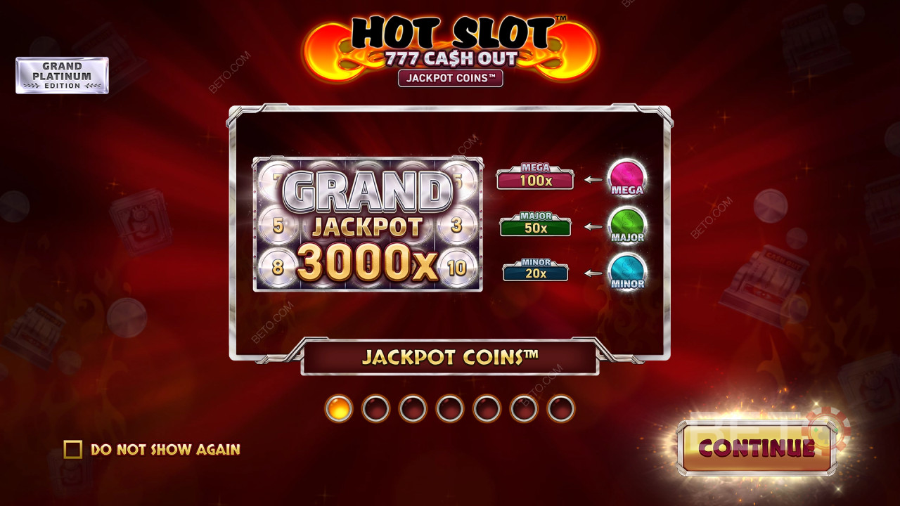 Boonusfunktsioonide selgitused Hot Slot: 777 Cash Out Grand Platinum Edition poolt Wazdan