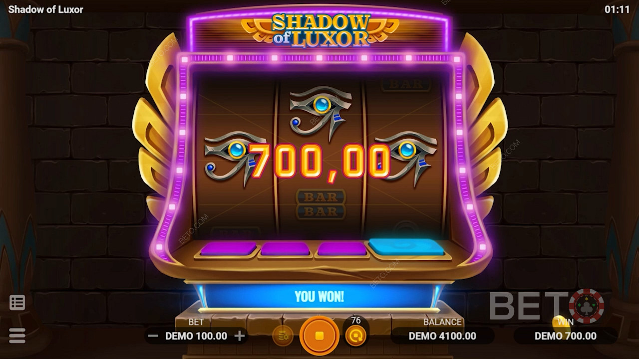 Ainulaadne ruudustiku disain Shadow of Luxor slotimängus koos iidsete tsivilisatsioonidega