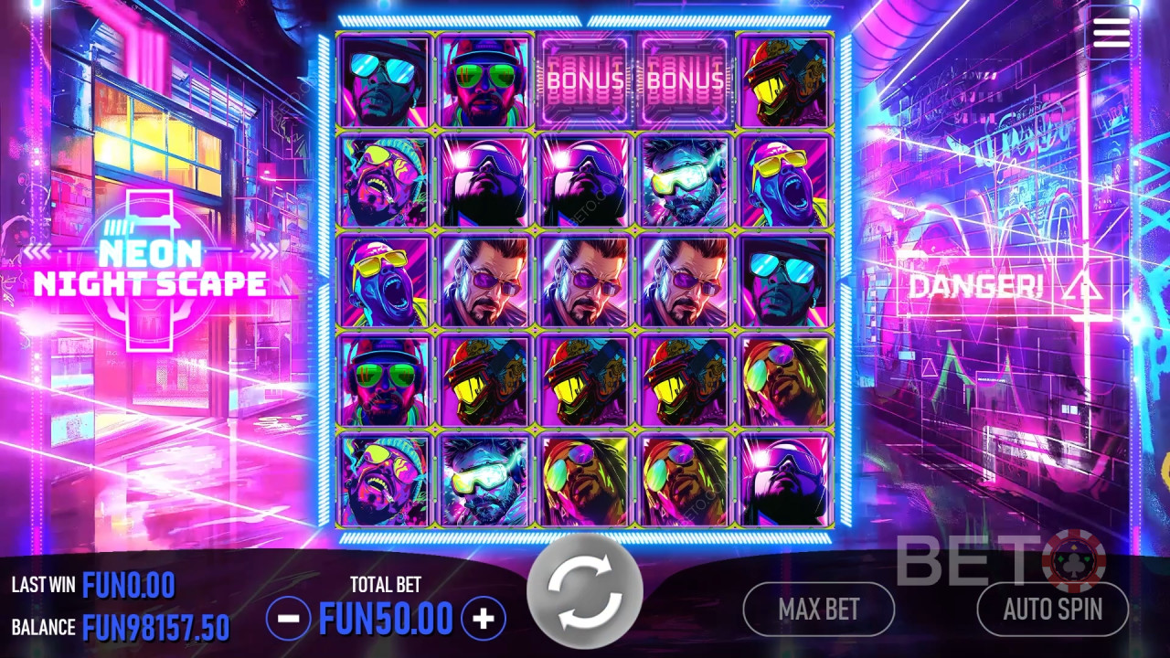 Neon Night Scape Review by BETO Slots