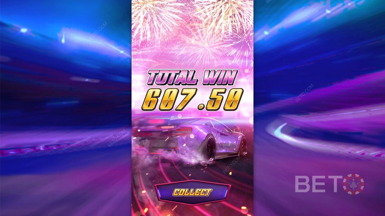 Võida 8,345x Sinu panus Speed Winner Video Slot
