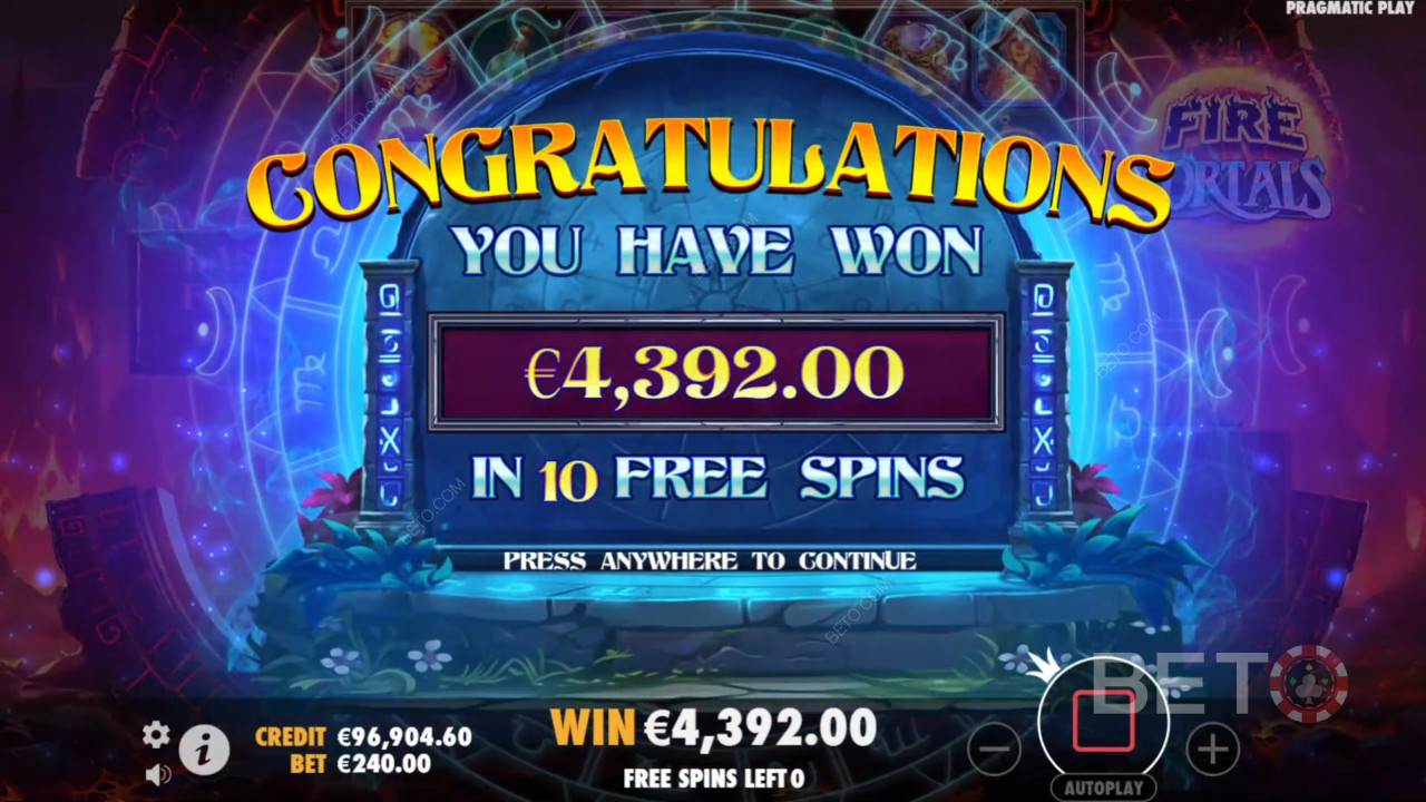 Võida 10,000x oma panus Fire Portals Slot
