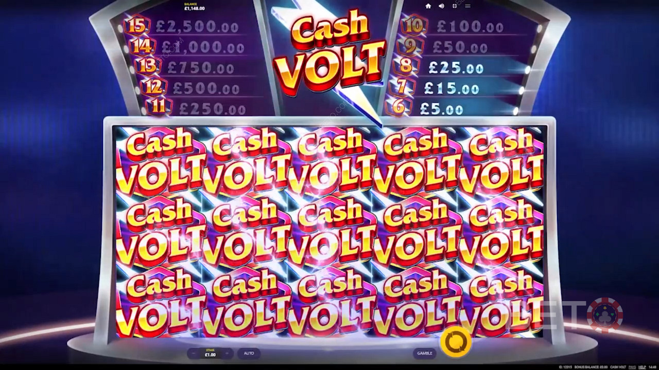 Super Cash Volt sümbol võib täita 2x2 või 3x3 positsiooni rullikutel.