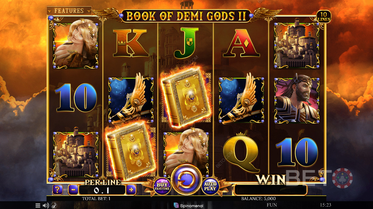 Book of Demi Gods 2 slot tasuta spinnide, Wildide, respinnide ja mitmete muude funktsioonidega