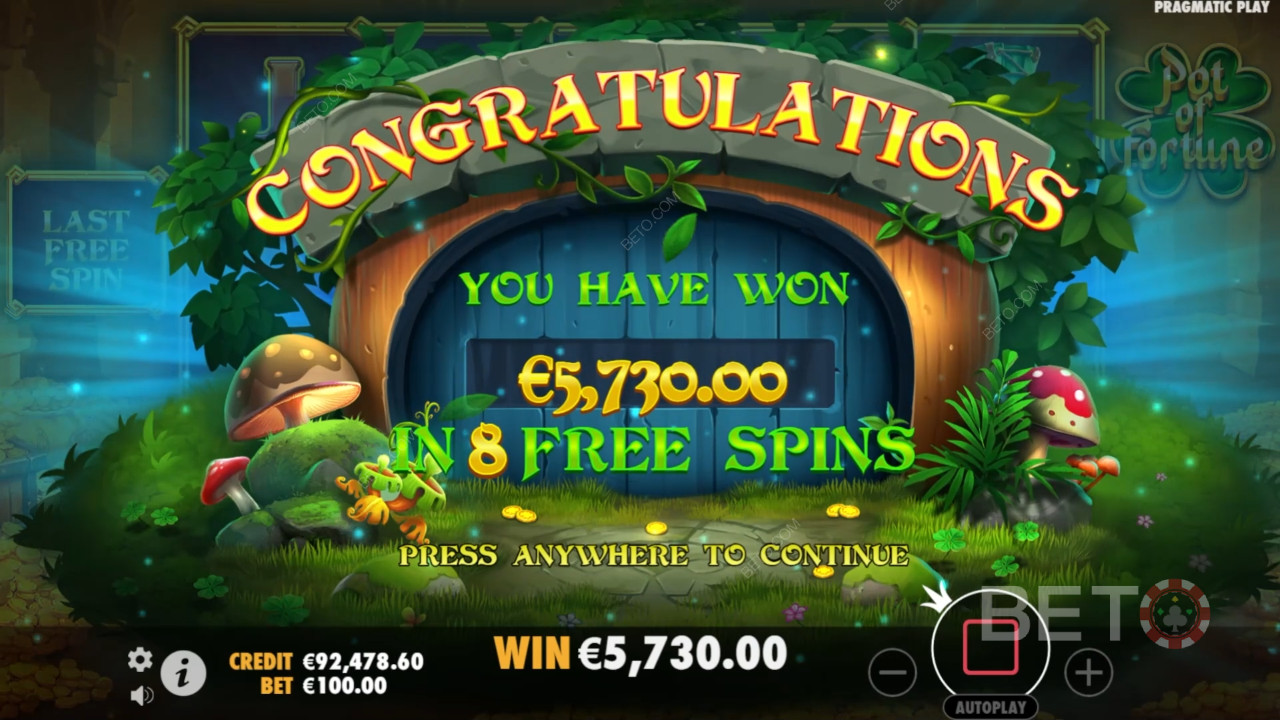 Võida 5000x oma panus Pot of Fortune mänguautomaadis!