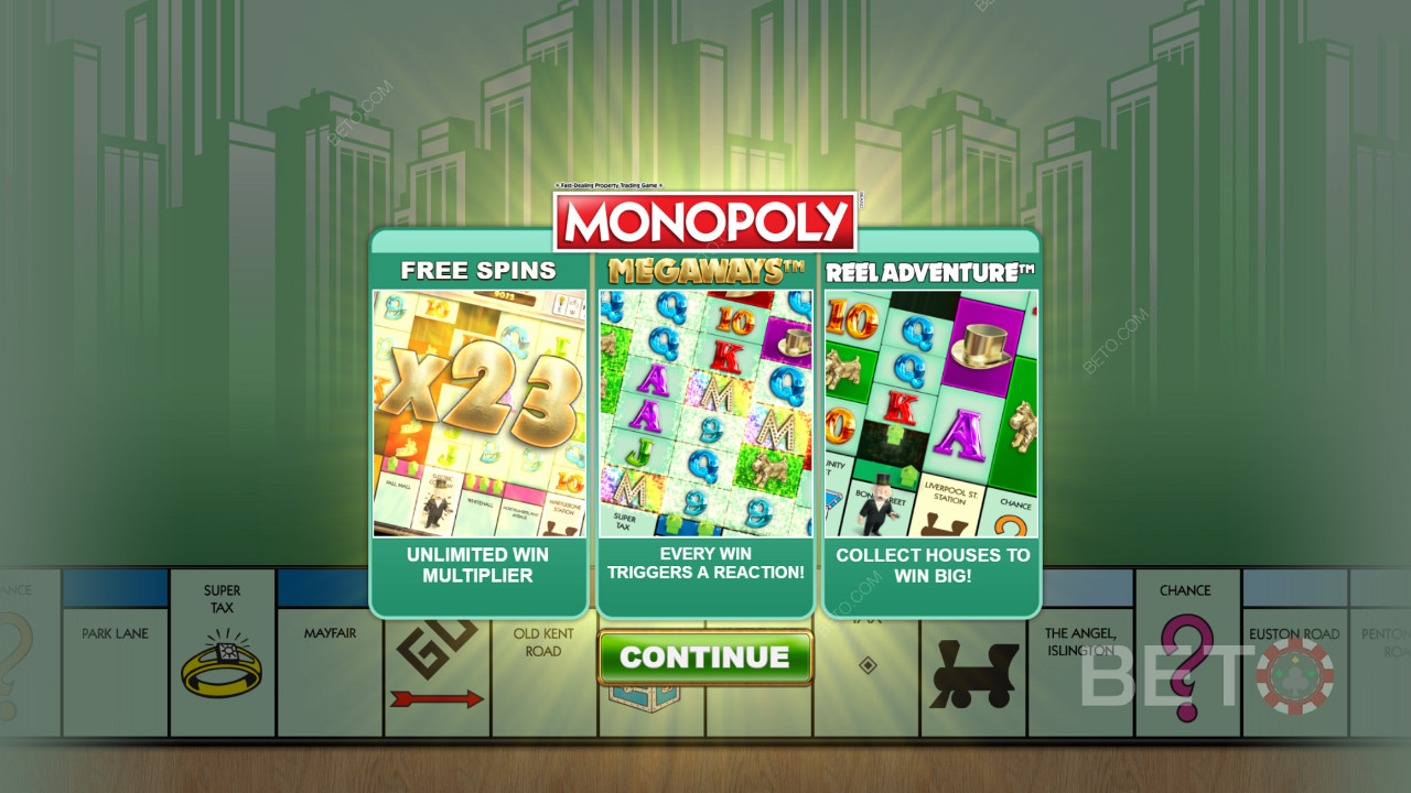 Algusekraan Monopoly Megaways