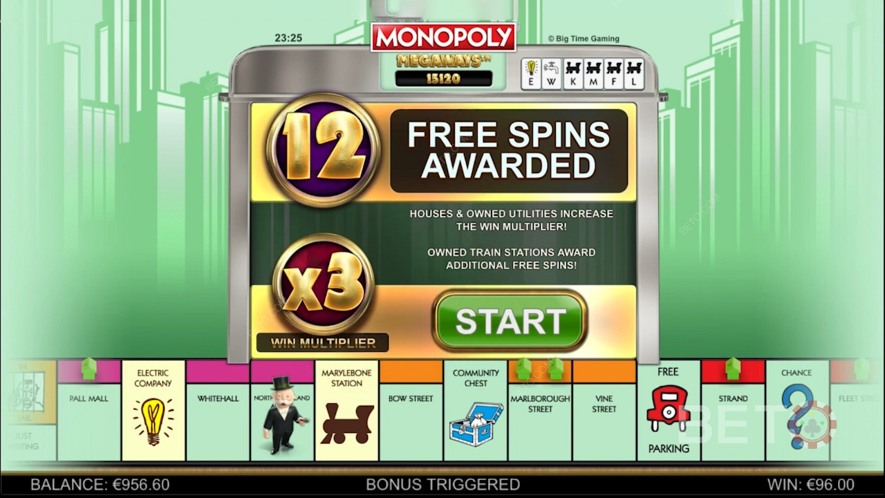 Tasuta keerutuste funktsioon ja muud Boosterid mängus Monopoly Megaways