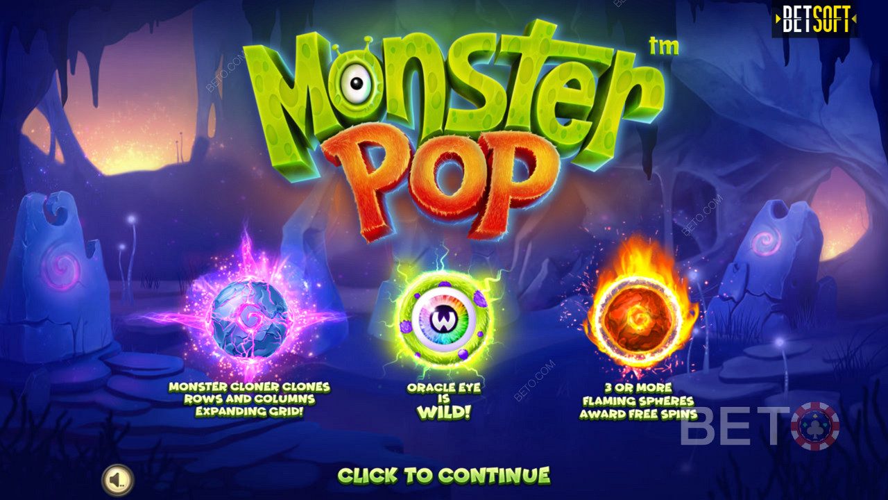 Naudi uuenduslikke boonusfunktsioone Monster Pop videomänguautomaadis
