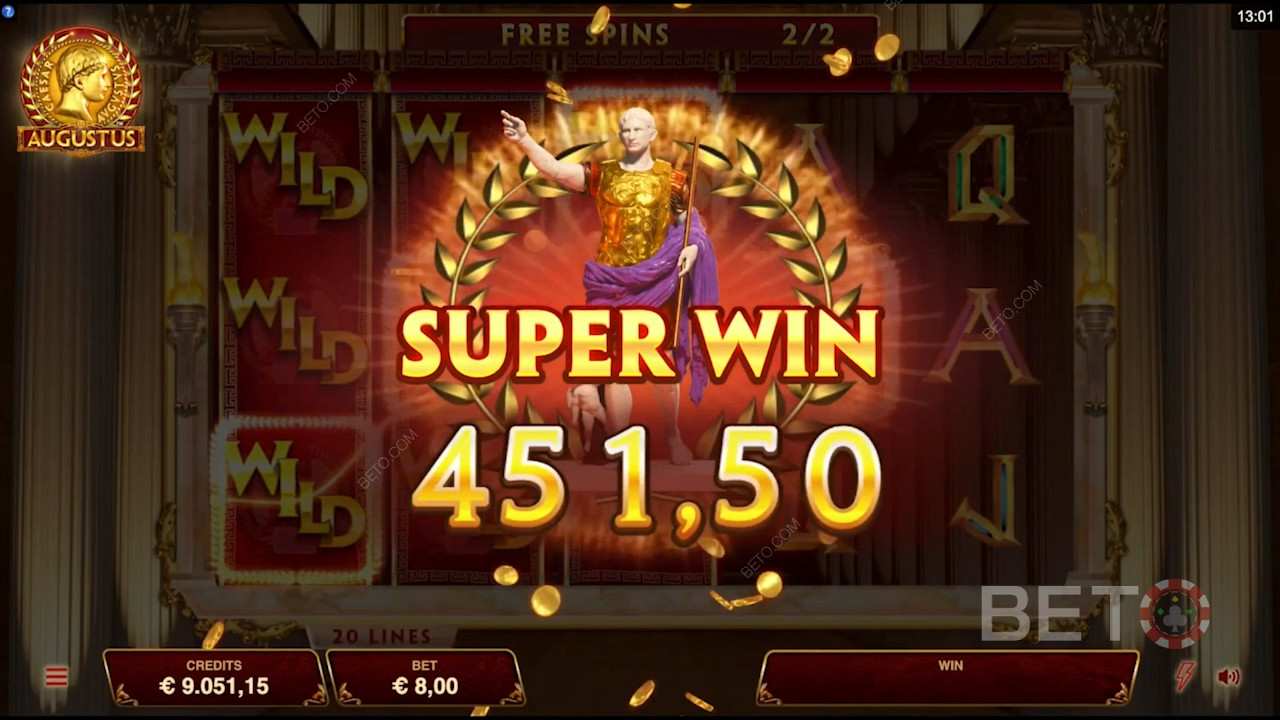 Maandumine super võidu ajal hasartmängude Augustus