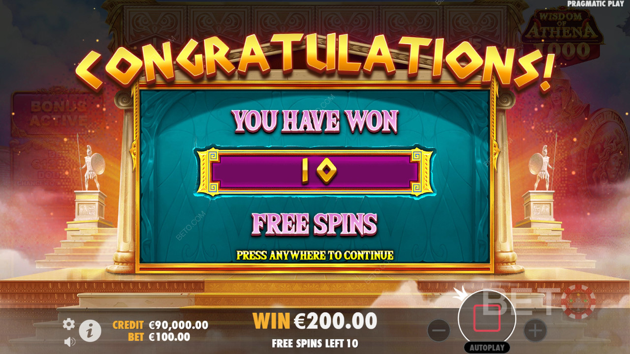 Boonusfunktsioonid, mida selgitab Athena tarkus 1000 poolt Pragmatic Play