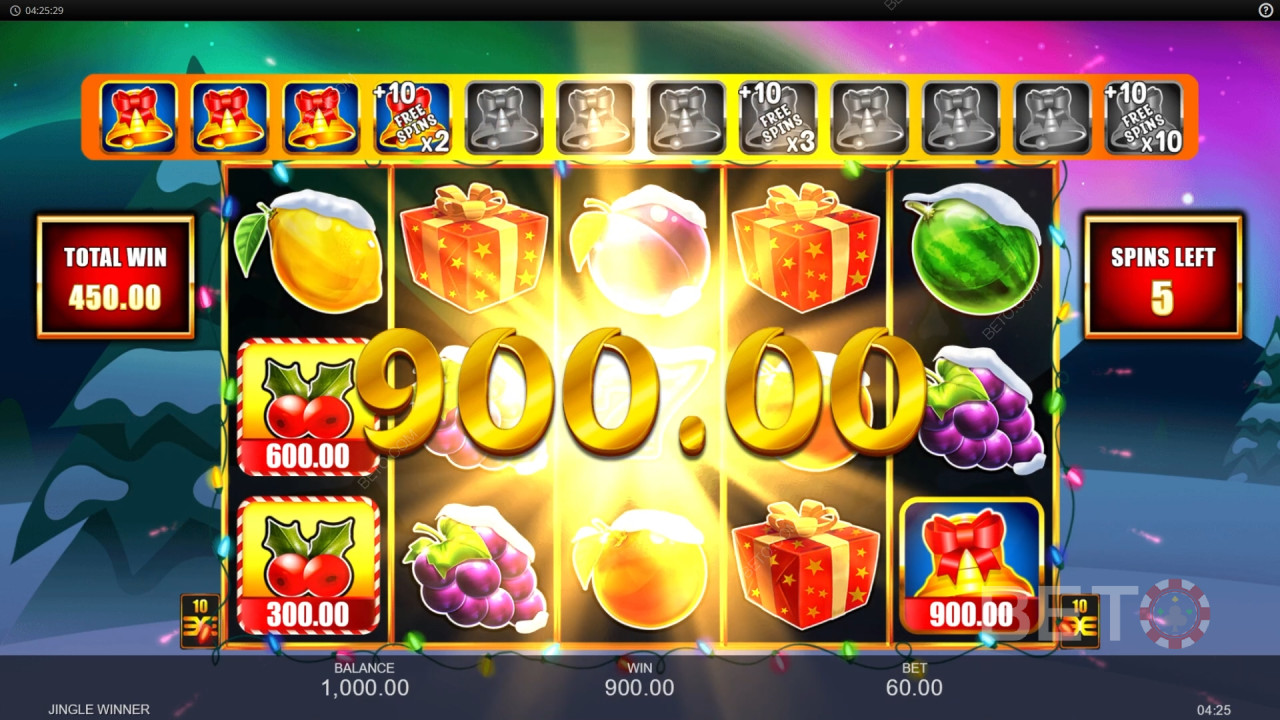 Võida 3,333x Sinu panus Jingle Winner Slot