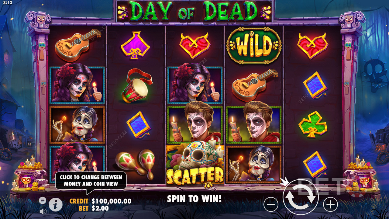 Nautige õudset teemat Day of Dead mänguautomaadis