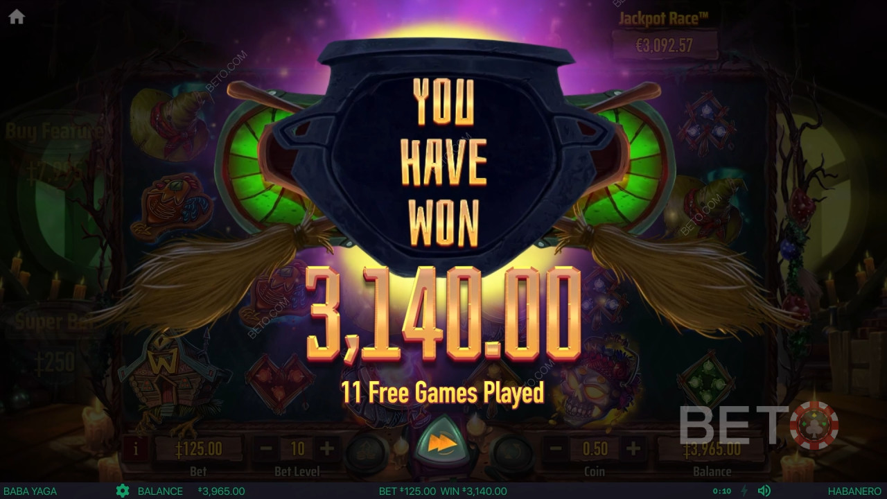 Võida 9,696x Sinu panus Baba Yaga slotis!