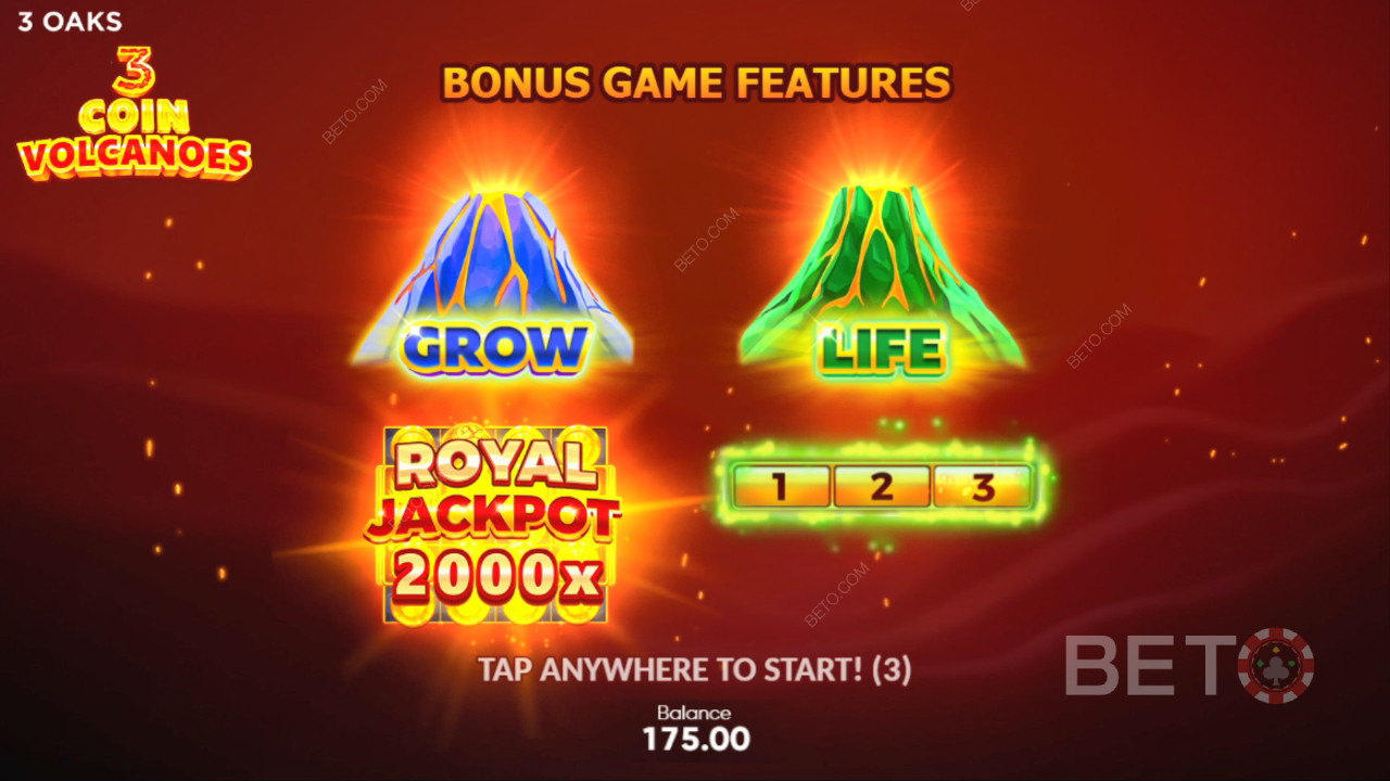 3 Oaks Gaming 3 mündi vulkaanide boonusfunktsioonide selgitused