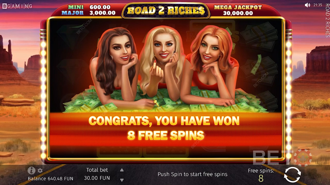 Tasuta keerutuste võitmine Road 2 Riches