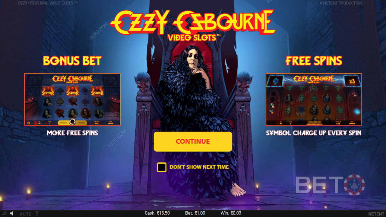 Nautige boonuspanust ja tasuta keerutusi Ozzy Osbourne mänguautomaadis