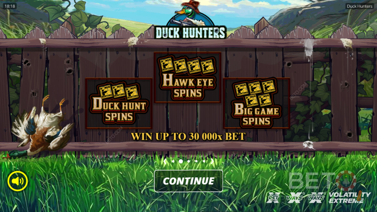 Võida 30,000x Sinu panus Duck Hunters slotis!