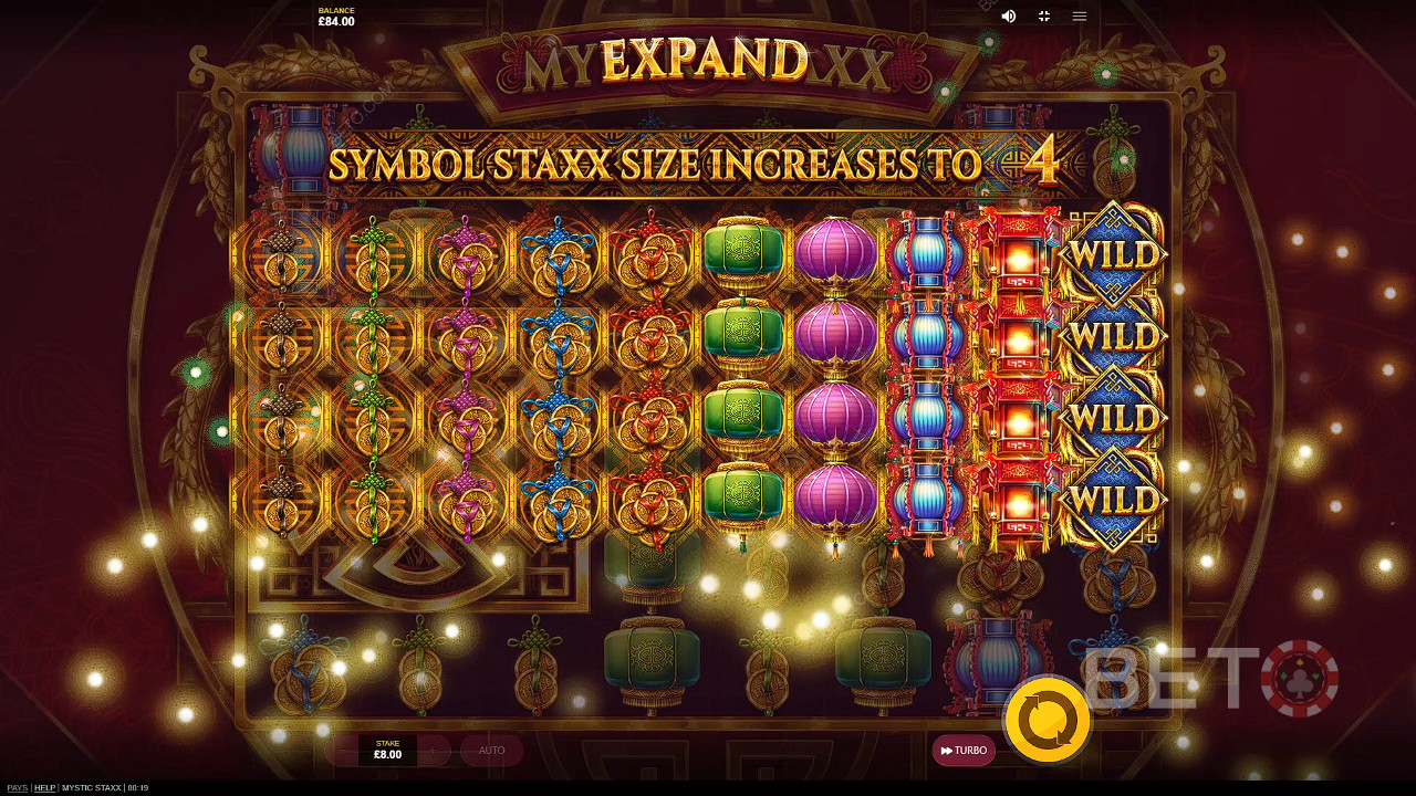 Üks keerutus koos laiendatud sümbolitega võib anda teile suuri võite Mystic Staxx mänguautomaadis