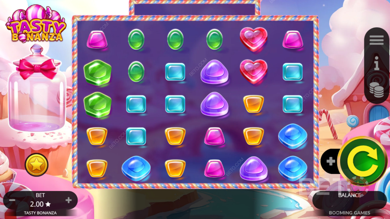 Boonusfunktsioonid, mida selgitab Tasty Bonanza poolt Booming Games