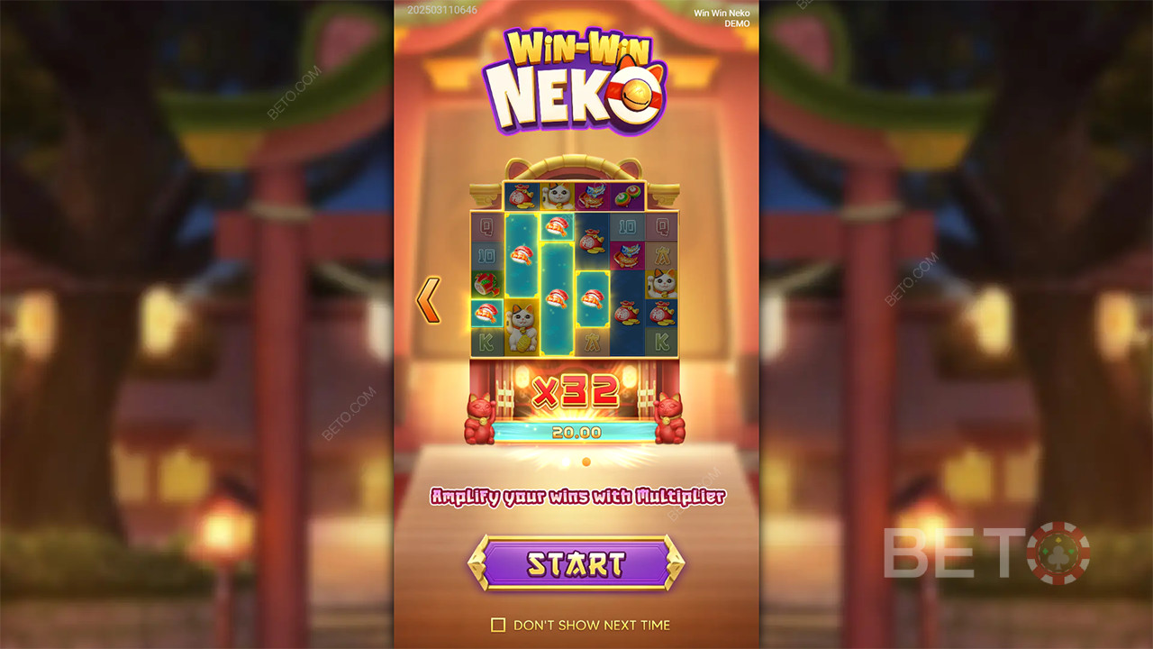 Võida 5,000x oma panus Win Win Neko online slotis!