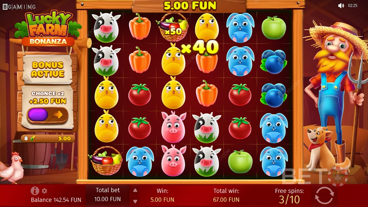 Nautige Lucky Farm online-mänguautomaadi tasuta keerutuste kordajaid