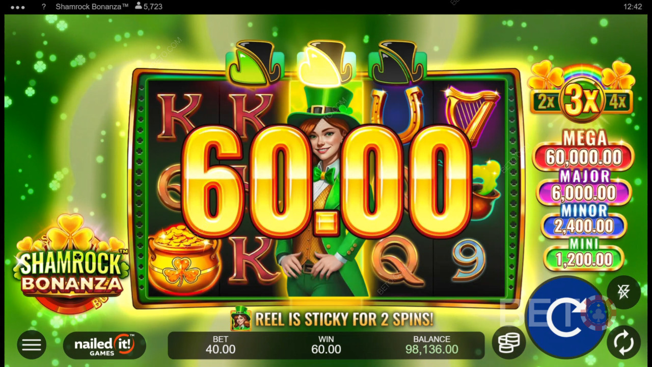 Võida 5,340x Sinu panus Shamrock Bonanza mänguautomaadis!