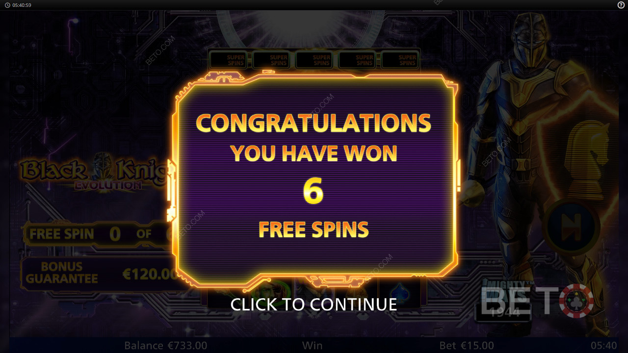 Võida 10,000x oma panus Black Knight Evolution Slot