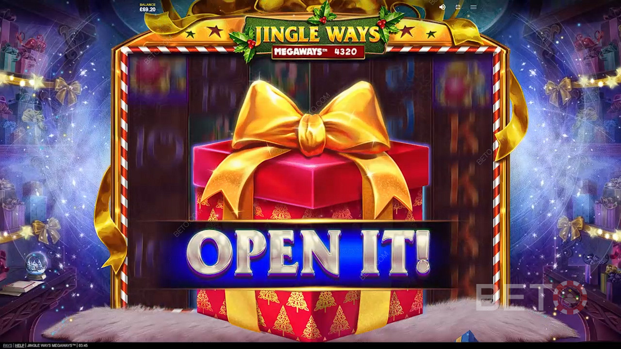 Avage kingitus, et avastada Jingle Ways Megaways mänguautomaadi võimsad funktsioonid.