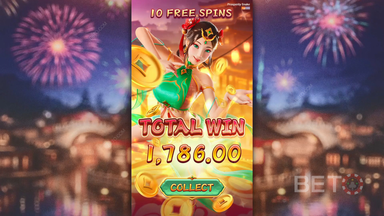 Võida 5,000x Sinu panus Prosperity Snake Slot