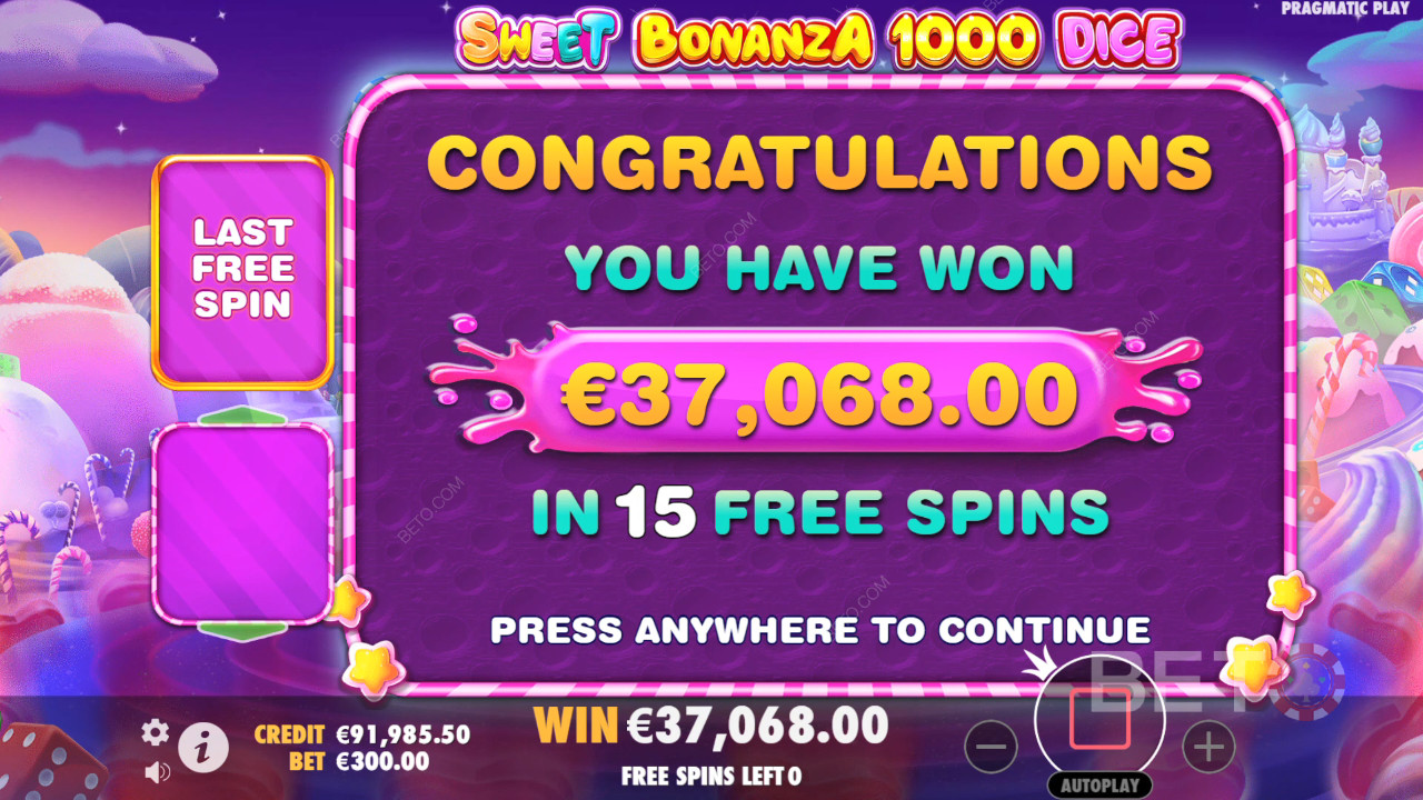 Võida 25,000x oma panus Sweet Bonanza 1000 Dice Online Slot!