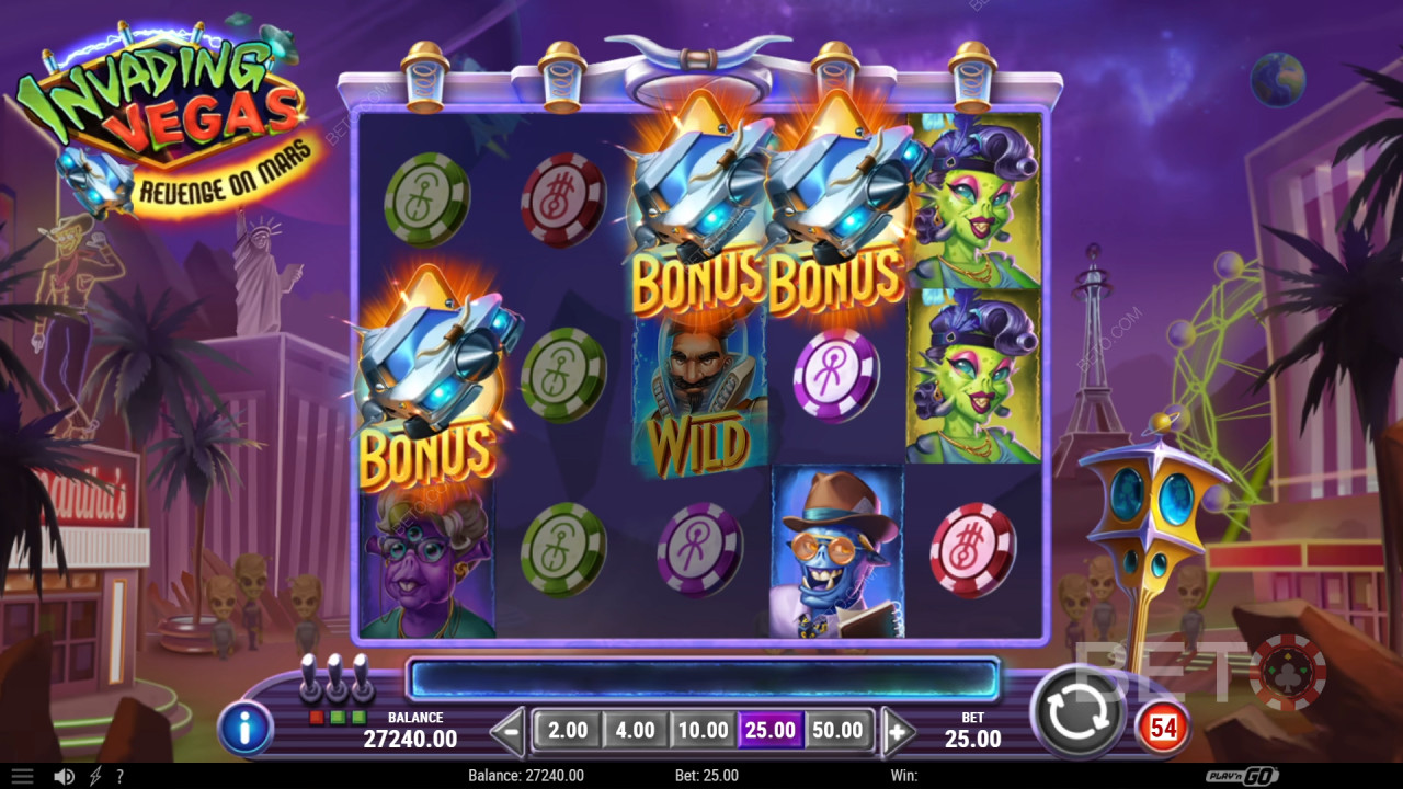 Invading Vegas Kättemaks Mars Review by BETO Slots