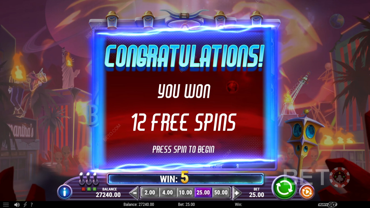 Võida 2,500x oma panus Invading Vegas Revenge on Mars video slot!