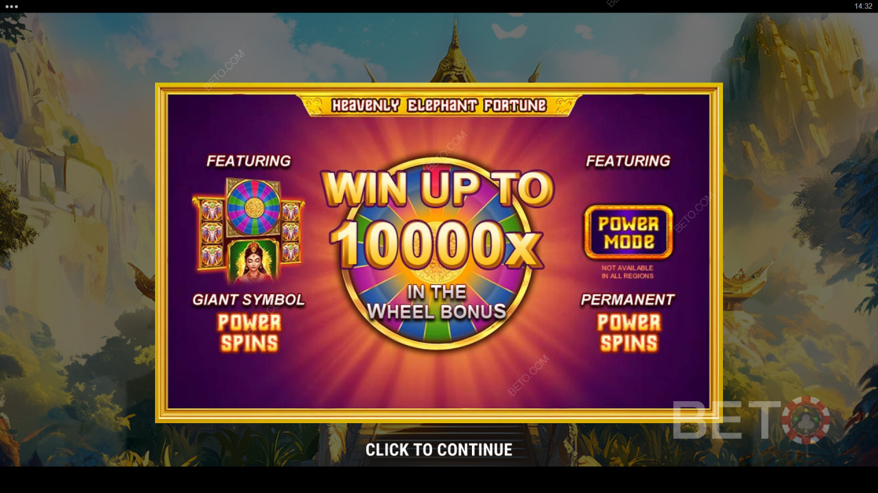 Võida 10,000x Sinu panus Heavenly Elephant Fortune online slotis!