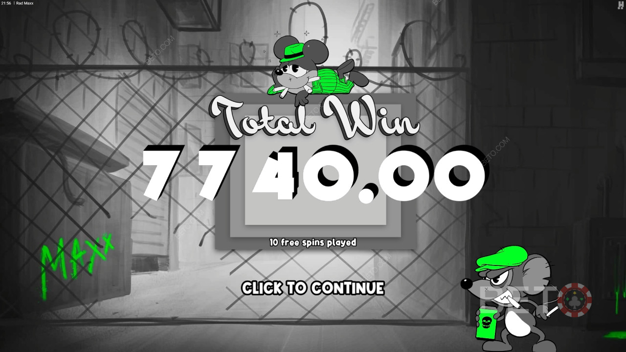 Võida 12,500x Sinu panus Rad Maxx Online Slot