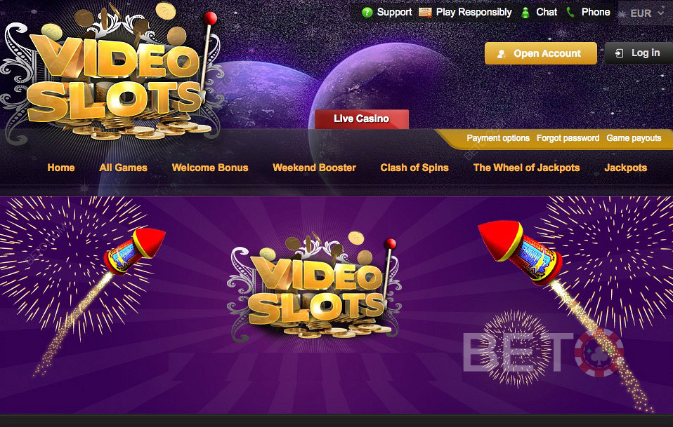 VideoSlots suur online kasiino tohutute võimalustega