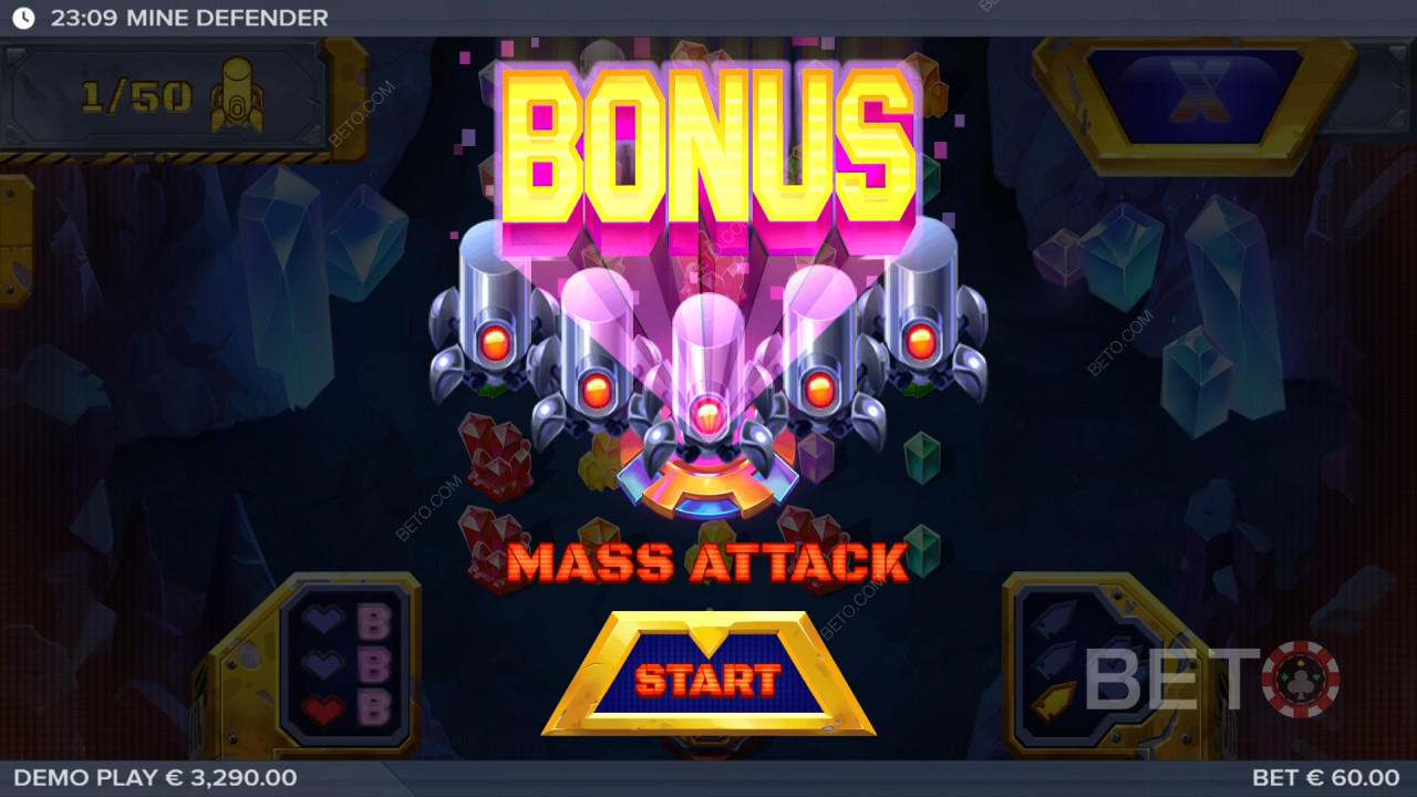 Võida 10,000x Sinu panus Mine Defender Slot
