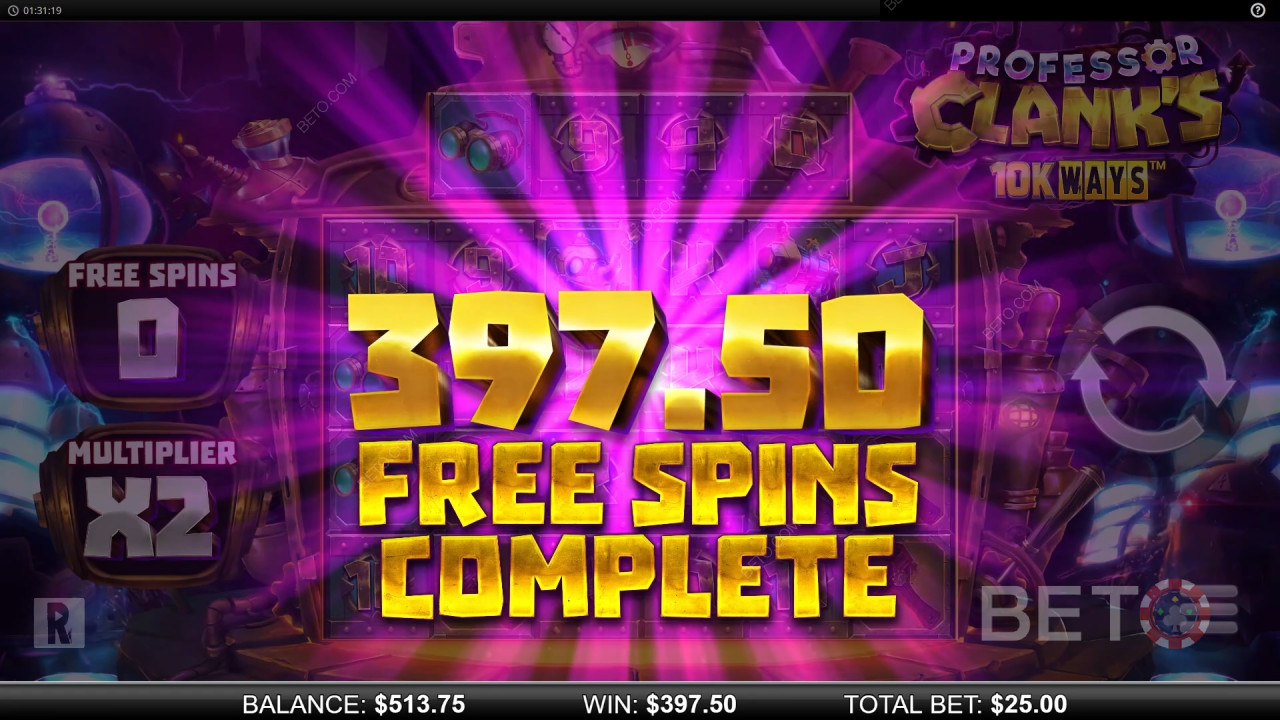 Võida 9,142x Sinu panus Professor Clank
