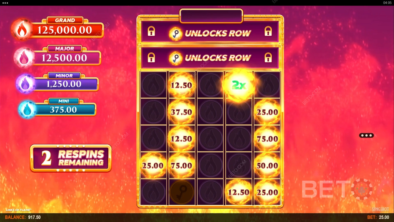 Võida 10,000x Sinu panus Links of Flame Slot