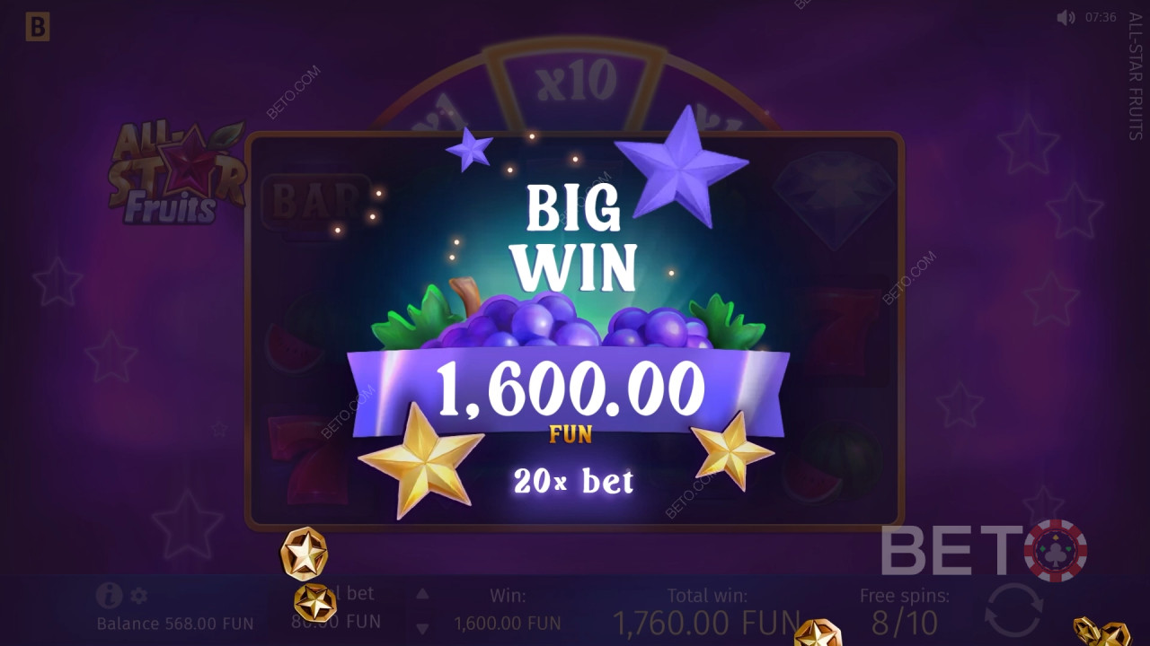 Võida 1,500x oma panus All-Star Fruits slotis!