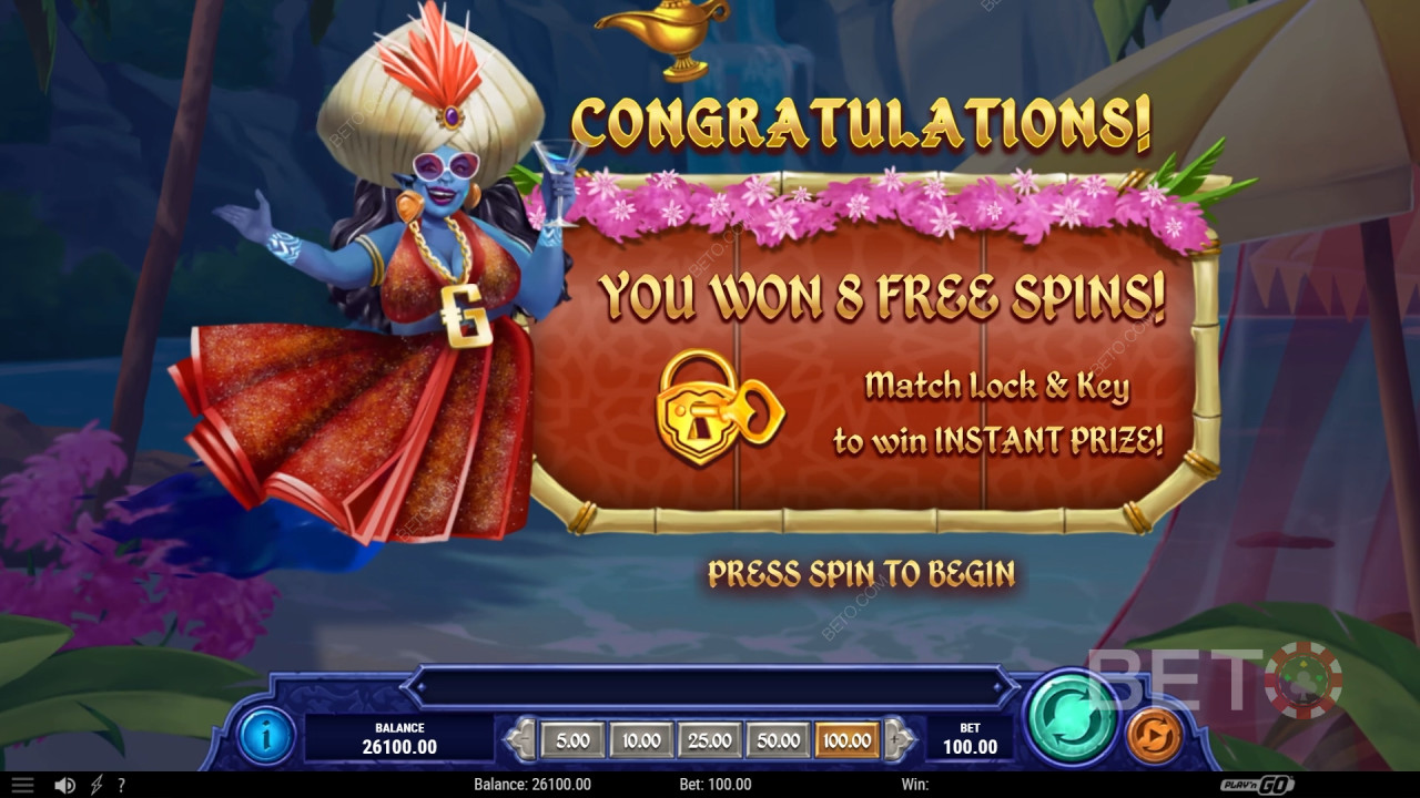 Võida 1,234x Sinu panus 1001 Mystery Genie Fortunes slotis!