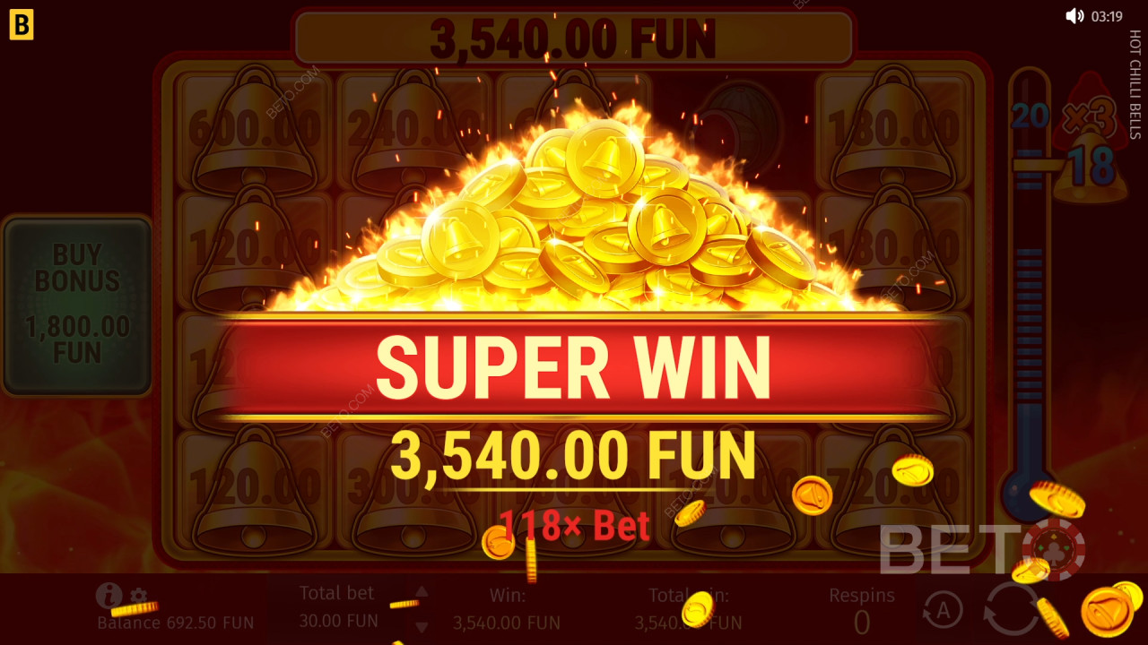 Võida 5000x oma panus Hot Chilli Bells Slot Online!