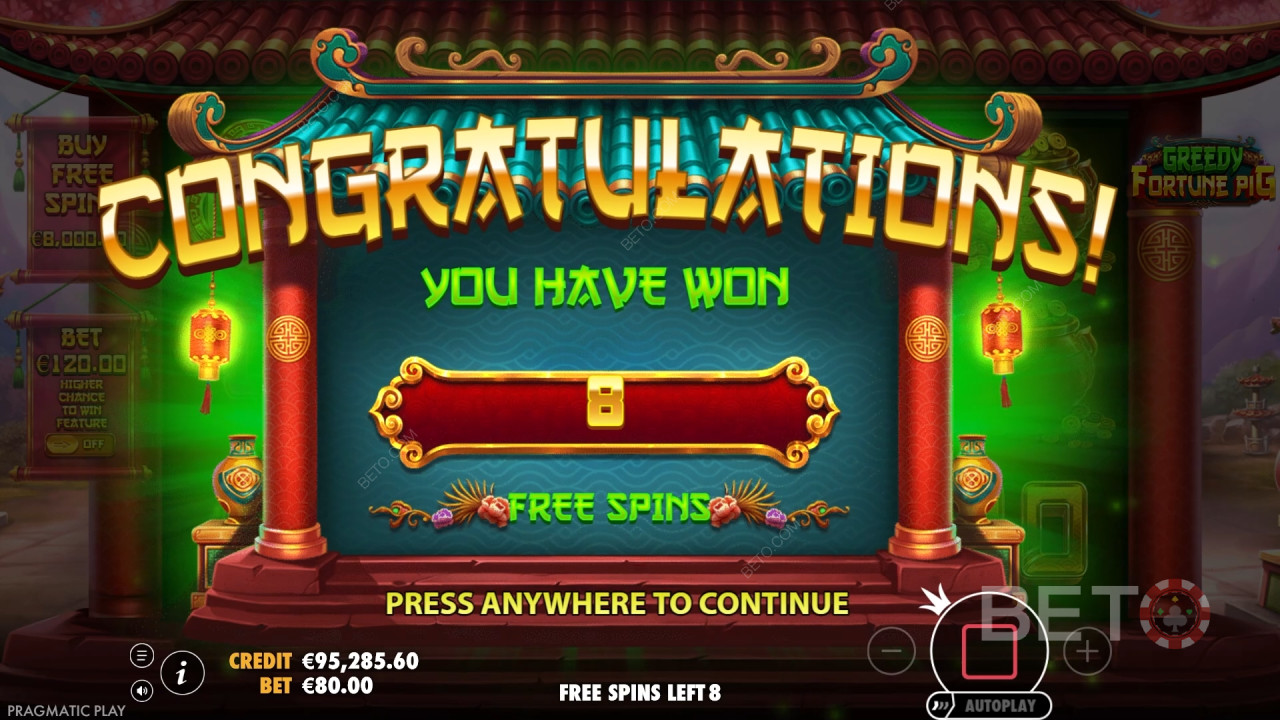 Võida 8,888x oma panus ahne Fortune Pig Slot!