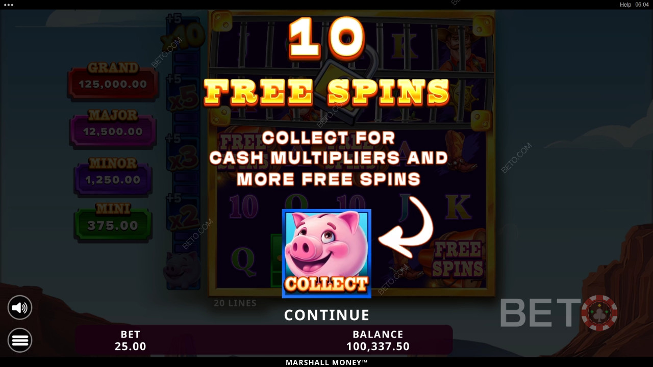 Võida 15,472x Sinu panus Marshall Money Slot